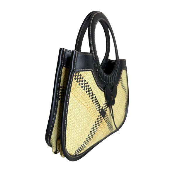 Y2K Woven Natural Straw Mini Handbag With Removeable Crossbody - Picture 2 of 5